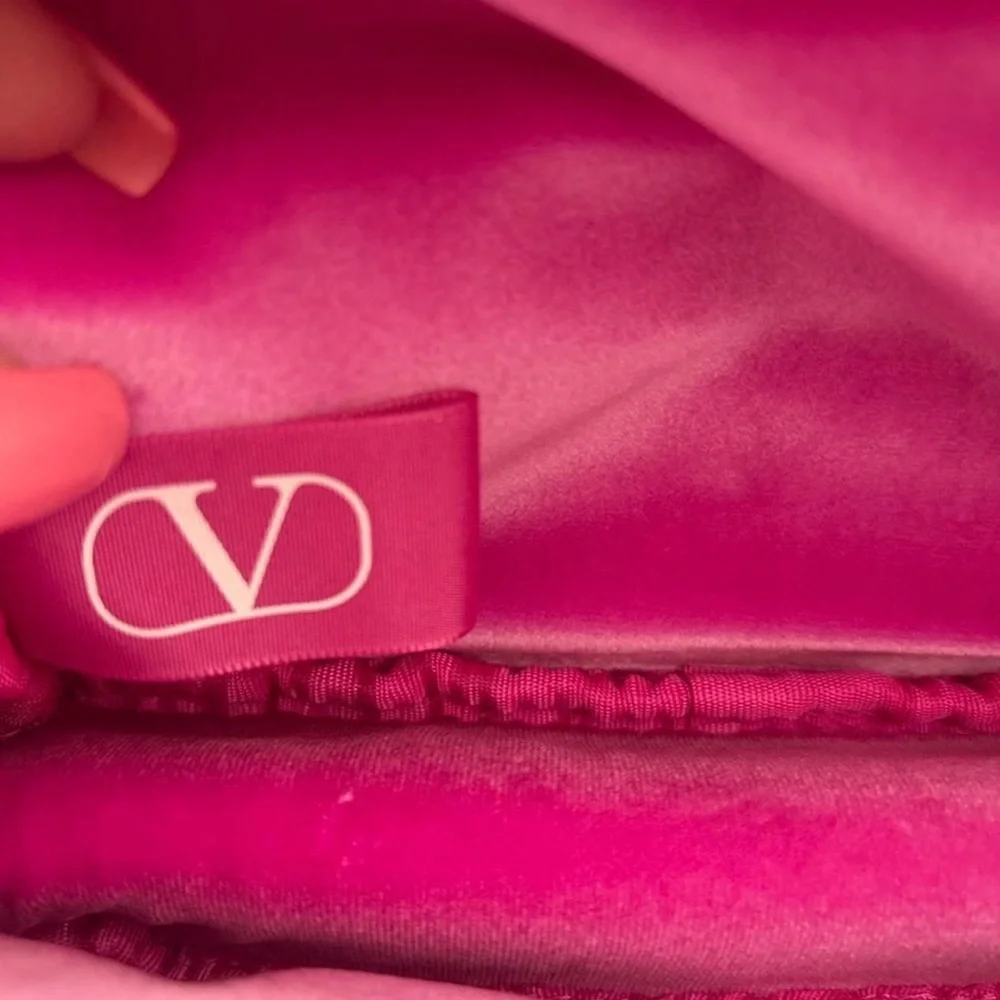 Valentino Pink Velvet Makeup Organizer Pouch